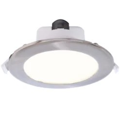 LED-Deckeneinbauleuchte Acrux, Ø 15 cm, silber matt, CCT