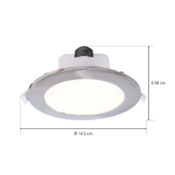LED-Deckeneinbauleuchte Acrux, Ø 15 cm, silber matt, CCT