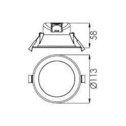 LED-Deckeneinbauleuchte Acrux, Ø 11 cm, silber matt, CCT