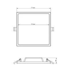 LED-Deckeneinbauleuchte Alya weiß 18x18cm 2.700 K