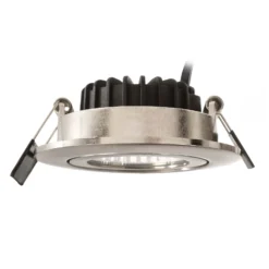 LED-Deckeneinbauleuchte Dione, IP44, 2.700 K, nickel, dim