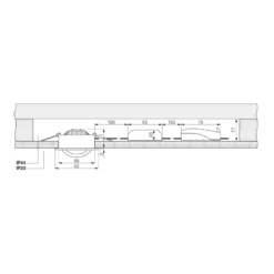 LED-Deckeneinbauleuchte Dione, IP44, 2.700 K, nickel, dim