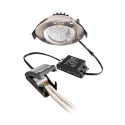 LED-Deckeneinbauleuchte Dione, IP44, 2.700 K, nickel, dim