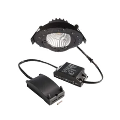 LED-Deckeneinbauleuchte Dione, IP44, 4.000 K, schwarz, dim