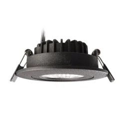 LED-Deckeneinbauleuchte Dione, IP44, 2.700 K, schwarz, dim