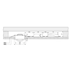 LED-Deckeneinbauleuchte Dione, IP44, 3.000 K, schwarz, dim