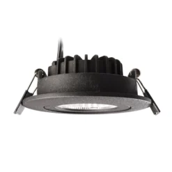 LED-Deckeneinbauleuchte Dione, IP44, 3.000 K, schwarz, dim