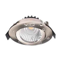LED-Deckeneinbauleuchte Dione, IP44, nickel, dim to warm