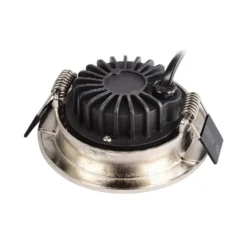LED-Deckeneinbauleuchte Dione, IP44, nickel, dim to warm
