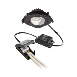LED-Deckeneinbauleuchte Dione, IP44, schwarz, dim to warm