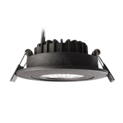 LED-Deckeneinbauleuchte Dione, IP44, schwarz, dim to warm
