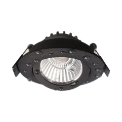 LED-Deckeneinbauleuchte Dione, IP44, schwarz, dim to warm