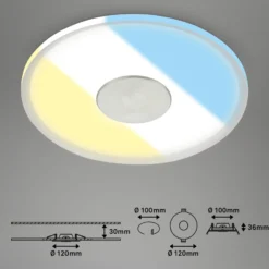 LED-Deckeneinbauleuchte 748 IP44 CCT Switch Ø 12cm