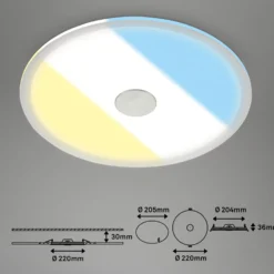 LED-Deckeneinbauleuchte 748 IP44 CCT Switch Ø 22cm
