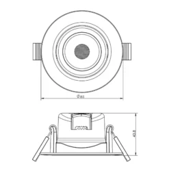 LED-Deckeneinbauleuchte SMD-68-230V, 4.000K, Ø8,5cm, schwarz