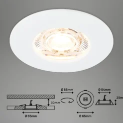 LED-Deckeneinbauspot Kulana Mini IP44 3er weiß
