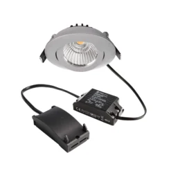 LED-Deckeneinbaustrahler Dione 4.000 K silbergrau