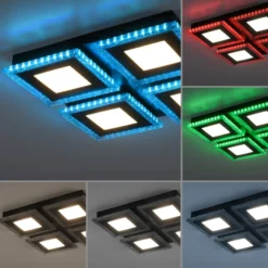 LED-Deckenlampe Acri CCT RGB Fernbedienung 44x44cm