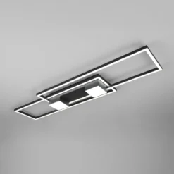 LED-Deckenlampe Albany, schwarz, 100 x 28 cm Alu CCT dimmbar