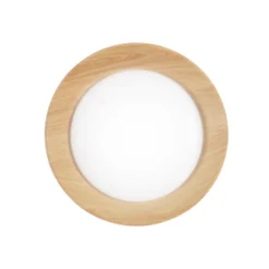 LED-Deckenlampe Arka, Ø 40 cm, weiß/Holzoptik, Metall, CCT