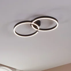 LED-Deckenlampe Armandolo, schwarz, Länge 67 cm, CCT, RGB