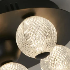 LED-Deckenlampe Asteroid, schwarz Ø 33 cm Stahl/Acryl 5-flg.