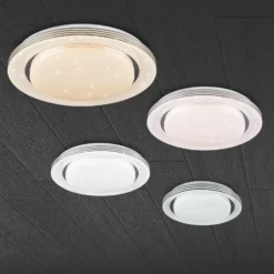 LED-Deckenlampe Atria, Ø 58 cm, weiß, Kunststoff, CCT