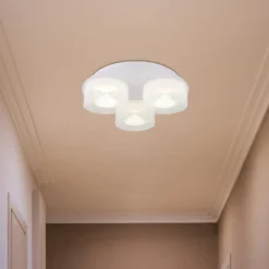 LED-Deckenlampe Belinda, Ø 38 cm, weiß, 3-flg., Glas