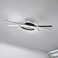 LED-Deckenlampe Biba, schwarz, Länge 100 cm, Metall, CCT