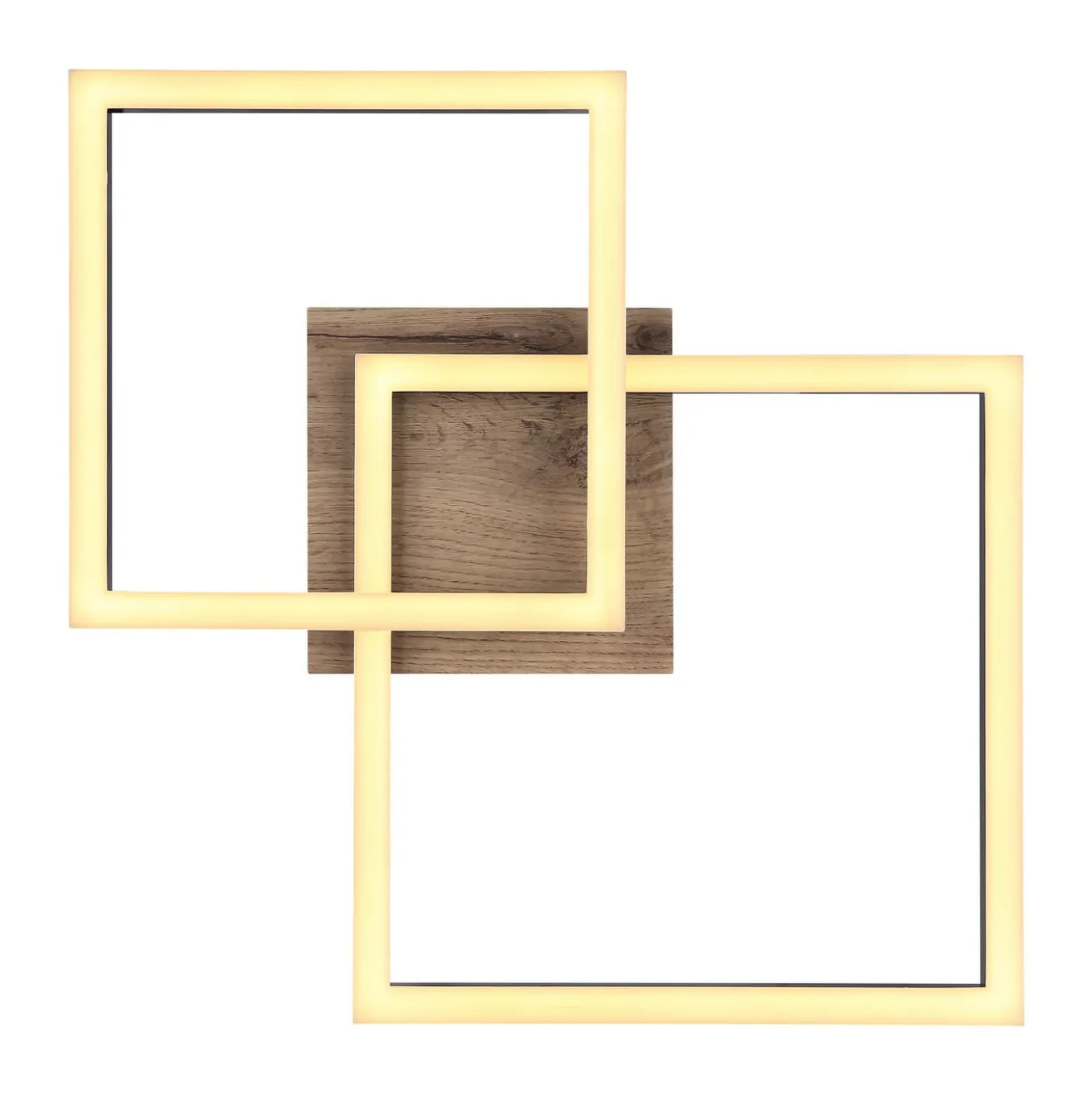 LED-Deckenlampe Bossy, Länge 53, schwarz/holz dunkel, Holz