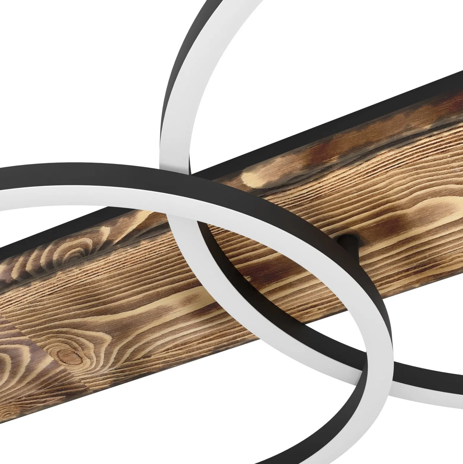 LED-Deckenlampe Boyal, braun, Länge 78 cm, Holz, 2-flg.