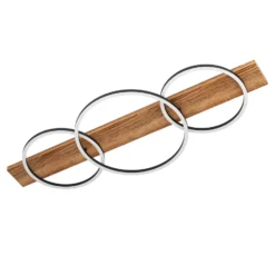 LED-Deckenlampe Boyal, schwarz, Länge 101 cm, Holz, 3-flg.