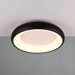 LED-Deckenlampe Cardona, Ø 46,5 cm, schwarz matt, Metall CCT