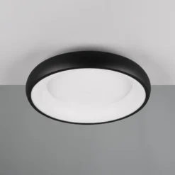 LED-Deckenlampe Cardona, Ø 46,5 cm, schwarz matt, Metall CCT