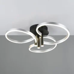 LED-Deckenlampe Caruso, alu/schwarz, Ø 66 cm, Metall CCT dim