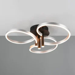 LED-Deckenlampe Caruso, alu/schwarz, Ø 66 cm, Metall CCT dim