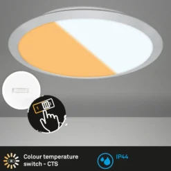 LED-Deckenlampe 3767014 CCT-Switch IP44 chrom matt