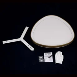 LED-Deckenlampe Charlie, Ø 65 cm, opalweiß, altmessingfarben