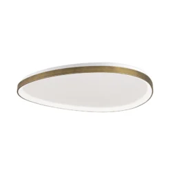 LED-Deckenlampe Charlie, Ø 80 cm, opalweiß, altmessingfarben