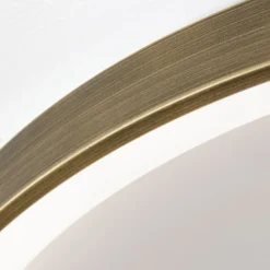 LED-Deckenlampe Charlie, Ø 80 cm, opalweiß, altmessingfarben