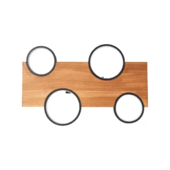 LED-Deckenlampe Cheesy aus Holz, vierflammig