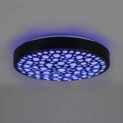 LED-Deckenlampe Chizu Ø 40,5cm dimmbar RGB schwarz