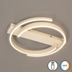 LED-Deckenlampe CIRCLY, sand, Ø 56 cm, Fernbedienung CCT dim