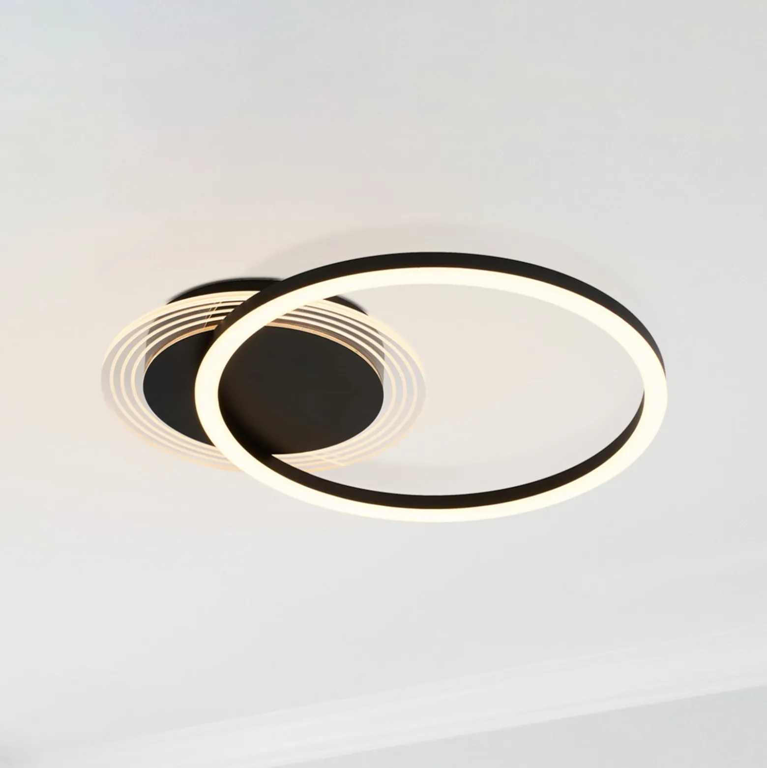 LED-Deckenlampe Contour schwarz matt Länge 40 cm Eisen/Acryl