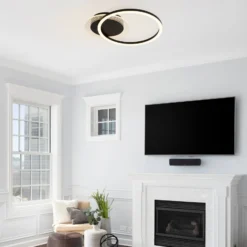 LED-Deckenlampe Contour schwarz matt Länge 40 cm Eisen/Acryl