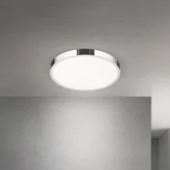 LED-Deckenlampe Disc, chromfarben, Ø 28 cm, CCT, Metall