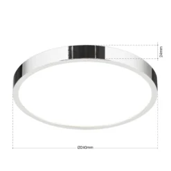 LED-Deckenlampe Disc, chromfarben, Ø 24 cm, CCT, Metall