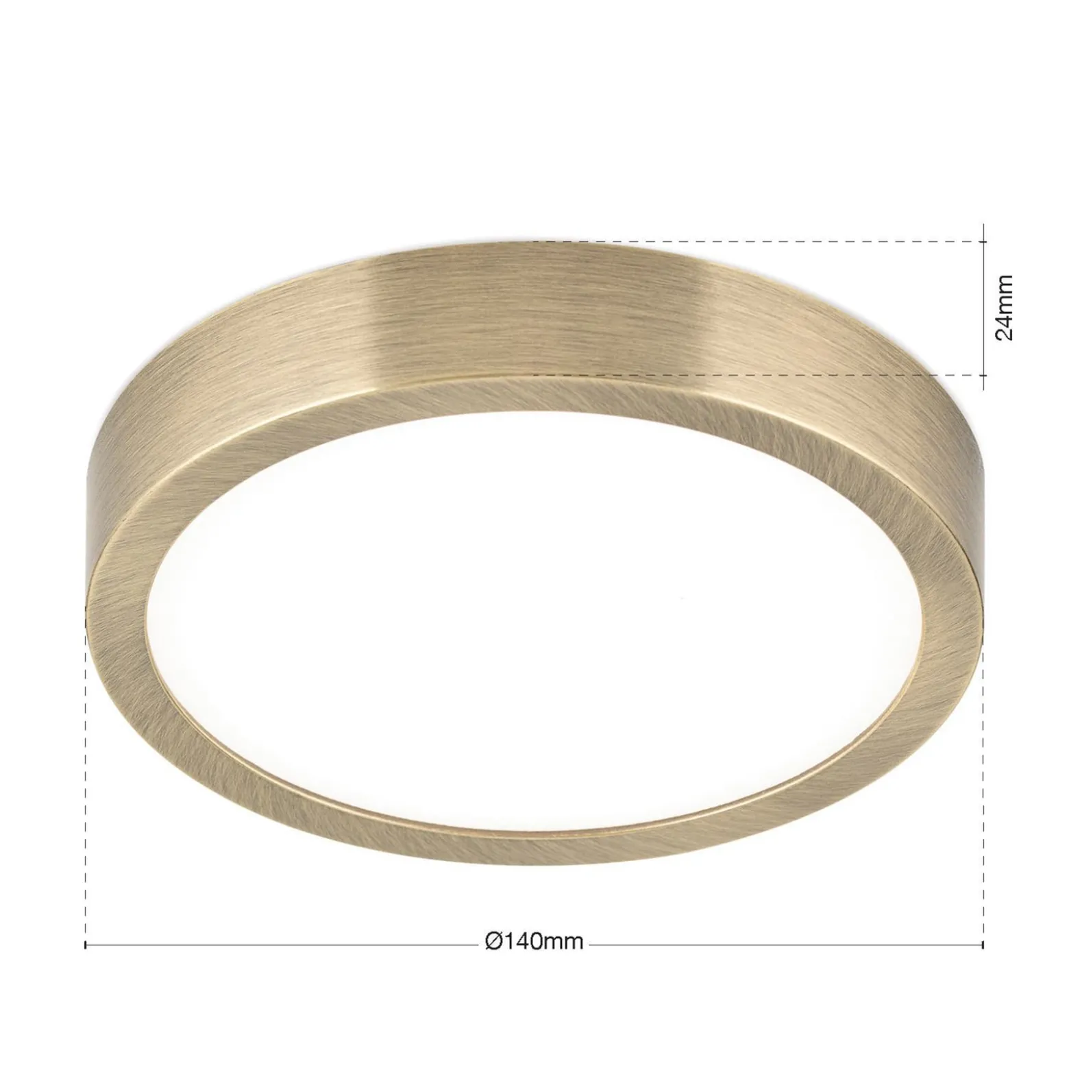 LED-Deckenlampe Disc, messingfarben antik, Ø 14 cm, CCT