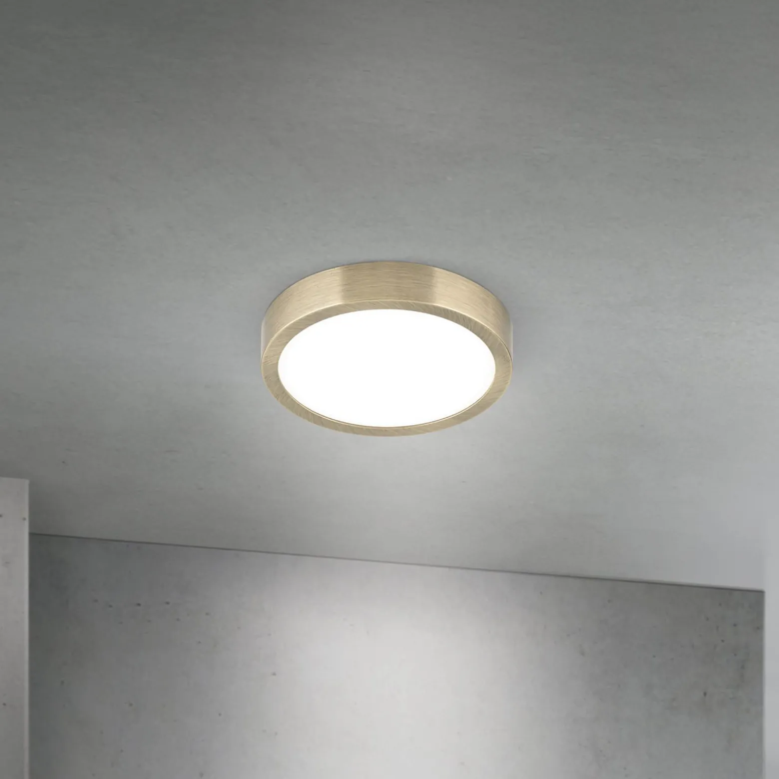 LED-Deckenlampe Disc, messingfarben antik, Ø 14 cm, CCT