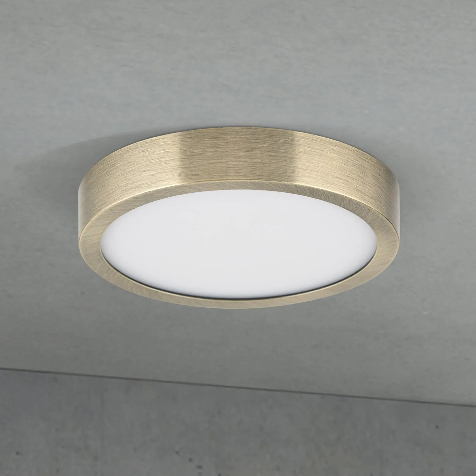 LED-Deckenlampe Disc, messingfarben antik, Ø 14 cm, CCT